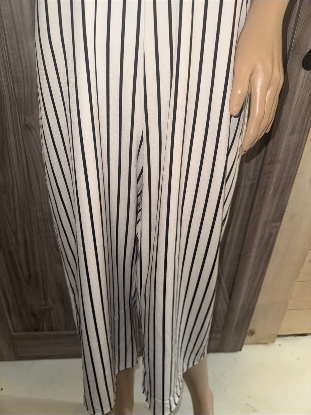 Striped Strapless Jumpsuit with Front Keyhole - Picture 2 of 4
